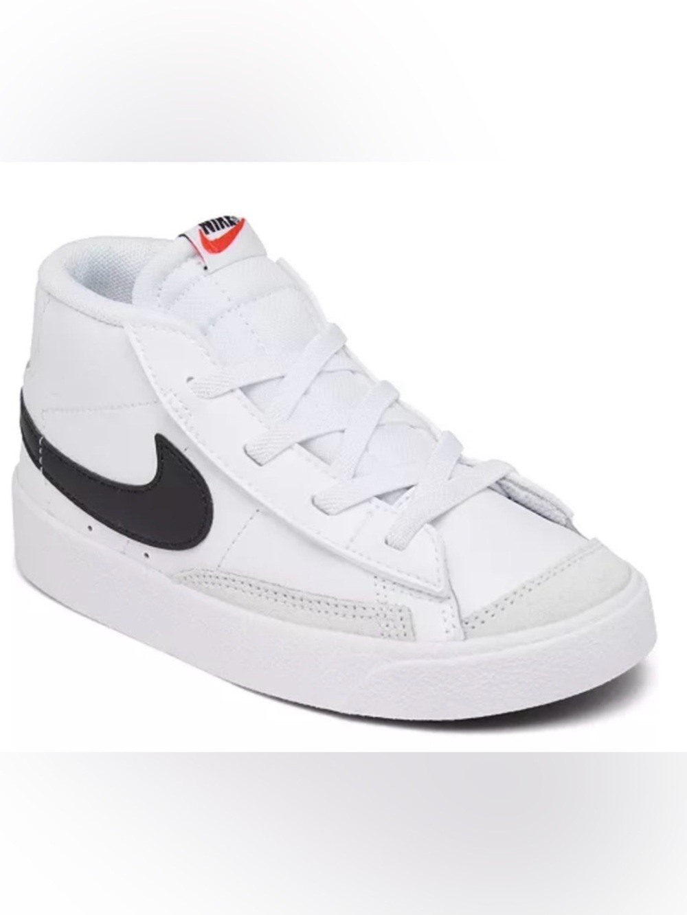 Nike Kids White Sneakers with Gray Suede Accents